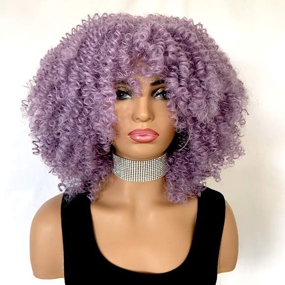 Curly Lilac Purple “Put On & Go” Premium Fiber Cosplay/Event or Daily Wear Wig - Picture 1 of 5